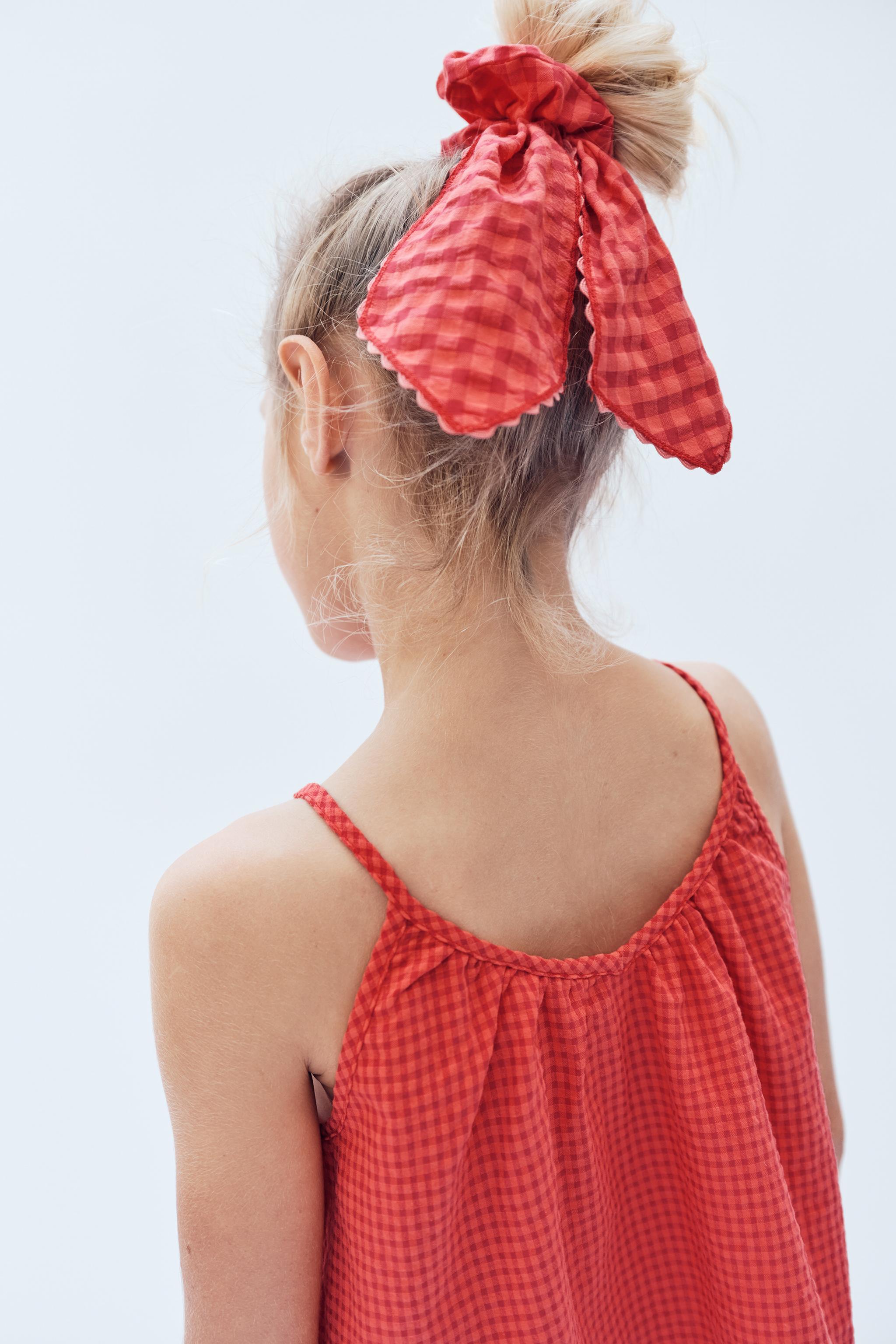 2-14 YEARS / GINGHAM TOP WITH WAVE TRIM - LIMITED EDITION